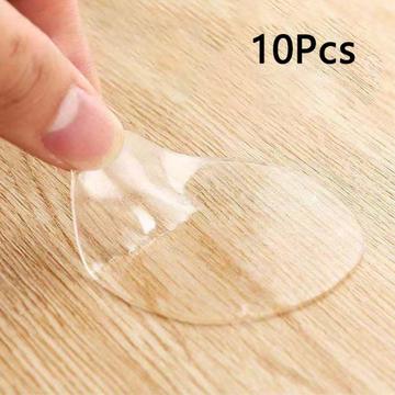 10 pces de tampon adhésif double face rond et transparent