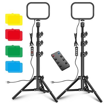 2 lampes LED sur trépied réglable et 4 filtres de couleur pour la photo et la vidéo