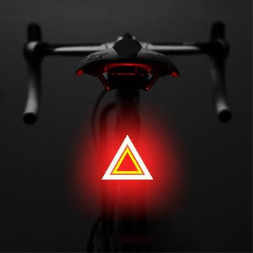 3664 feu arrière de vélo créatif IPX2 étanche petit vélo support de lumière LED chargement USB pour le cyclisme en plein air - Avertissement Triangle