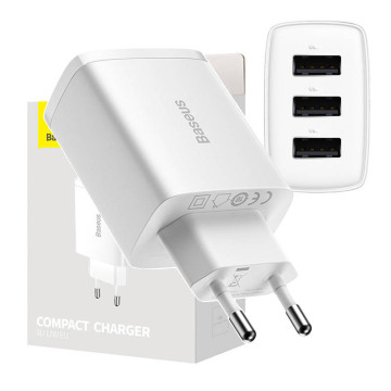 Baseus Compact Quick Charger CCXJ020102, 3x USB, 17W