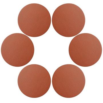 6 Pcs. Sous-verres en cuir PU Ø 10 cm - Marron