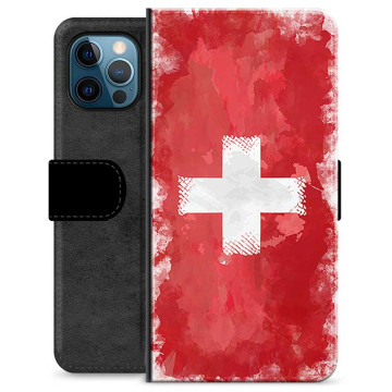 Étui Portefeuille Premium pour iPhone 12 Pro - Drapeau Suisse