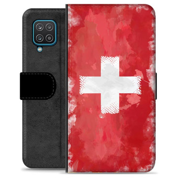 Étui Portefeuille Premium Samsung Galaxy A12 - Drapeau Suisse