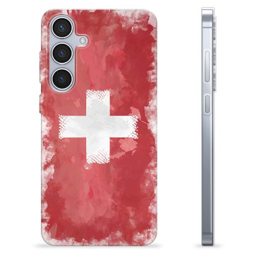 Coque Samsung Galaxy S24+ en TPU - Drapeau Suisse