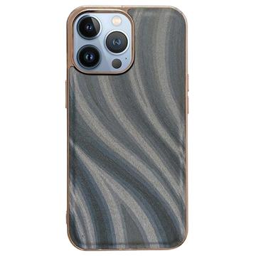 Coque iPhone 14 Pro Max en TPU Revêtue Série Abstract - Grise