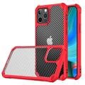 Coque Hybride iPhone 14 Pro Max Antichoc - Fibre de Carbone - Rouge