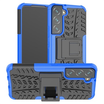 Coque Hybride Antidérapante Samsung Galaxy S22 5G avec Béquille - Bleue / Noire