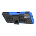 Coque Hybride Motorola Edge 20 Lite Antidérapante avec Béquille - Bleue / Noire