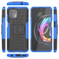 Coque Hybride Motorola Edge 20 Lite Antidérapante avec Béquille - Bleue / Noire