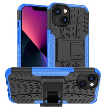 Coque Hybride iPhone 14 Antidérapante avec Béquille - Noir / Bleu