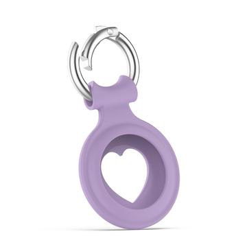 Étui en silicone Apple AirTag Heart Design - Violet clair