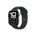 Apple Watch 10 GPS MWWQ3QN/A - Aluminium, bracelet sport noir, M/L, 46mm - Noir de jais