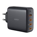 Chargeur Aukey PA-B7S Omnia II Mix S Wall 100W - Chargeur GaN avec 1 port USB-A et 3 ports USB-C - Noir