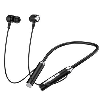 Écouteurs stéréo sport Bluetooth B3 9D Surround avec tour de cou en silicone - Noir