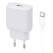 Chargeur USB-C GaN avec câble USB-C Beline PD 3.0 pour iPhone 15 Pro/15 Pro Max/16 Pro/16 Pro Max - 30W - Blanc