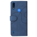 Étui Portefeuille Motorola Moto E7 Power Série Bi-Color - Bleu