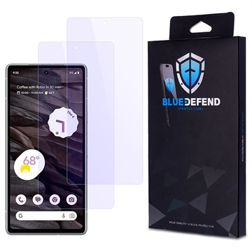 Protection d\'écran Google Pixel 7a en verre trempé BlueDefend Anti-Blue Light - 2 Pcs.