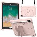 Butterfly Shape Kickstand PC + Silicone Tablet Case Cover with Shoulder Strap pour iPad 9.7-inch (2018)/(2017)/iPad Air 2 - Rose