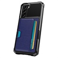 Coque Hybride avec Porte-Cartes pour Samsung Galaxy S21 5G - Bleue