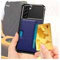 Coque Hybride avec Porte-Cartes pour Samsung Galaxy S21 5G - Bleue