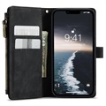 Étui Portefeuille iPhone 14 Multifonctionnel Caseme C30 - Noir