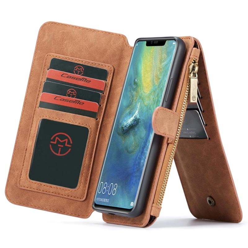 Étui Portefeuille Huawei Mate 20 Pro Multifonctionnel Caseme - Marron