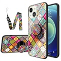 Coque Hybride iPhone 14 Checkered Pattern - Mandala Coloré