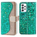 Etui Portefeuille Samsung Galaxy A53 5G - Série Croco Bling - Verte