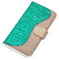 Etui Portefeuille Samsung Galaxy A53 5G - Série Croco Bling - Verte