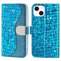 Etui Portefeuille iPhone 14 - Série Croco Bling - Bleu