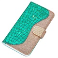 Etui Portefeuille iPhone 12/12 Pro Croco Bling - Vert