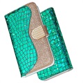 Etui Portefeuille iPhone 12/12 Pro Croco Bling - Vert