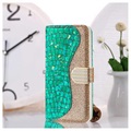 Etui Portefeuille iPhone 12/12 Pro Croco Bling - Vert