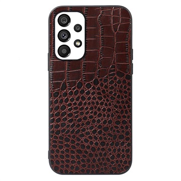 Coque Hybride Samsung Galaxy A53 5G - Série Crocodile - Cafée