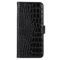 Étui Portefeuille Samsung Galaxy A53 5G en Cuir avec RFID Crocodile Séries - Noir