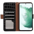 Étui Portefeuille Samsung Galaxy A53 5G en Cuir avec RFID Crocodile Séries - Noir