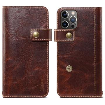 Etui Portefeuille iPhone 14 Pro en Cuir Denior Vintage - Marron