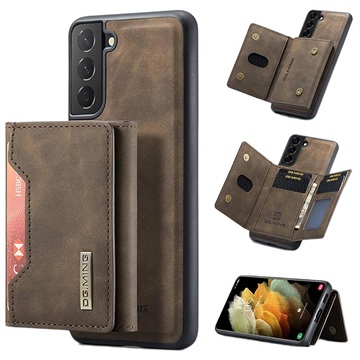 Coque Hybride Samsung Galaxy S21 FE 5G DG.Ming M2 avec Portefeuille - Café