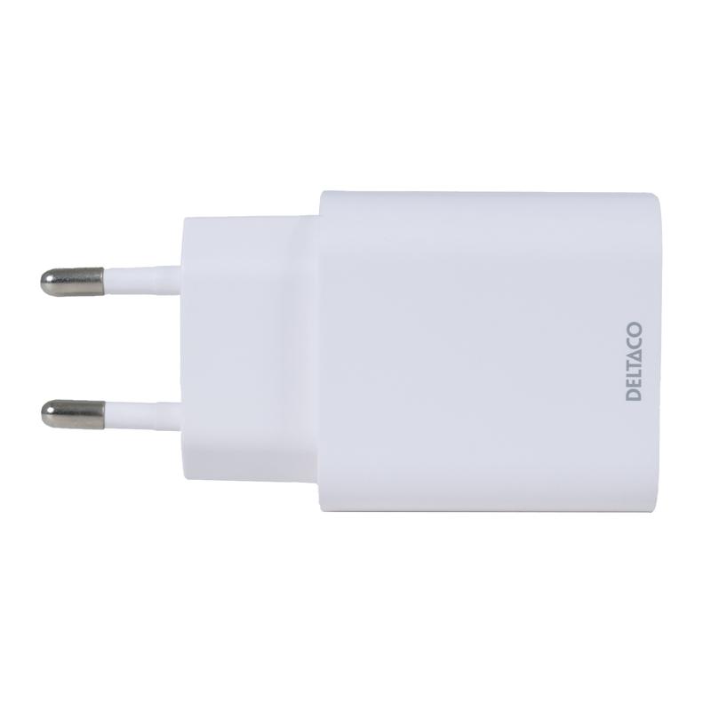 Deltaco Chargeur Mural Usb C Avec Power Delivery 20w Blanc 3532