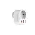 Devia Prise de courant 20W - USB-C, 2x ports USB-A, 3A - Blanc