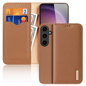 Etui Portefeuille Samsung Galaxy S24 en Cuir Dux Ducis Hivo - Marron