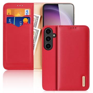 Etui Portefeuille Samsung Galaxy S24+ en Cuir Dux Ducis Hivo - Rouge