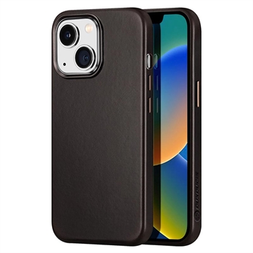 Coque iPhone 13 Revêtue de Cuir Dux Ducis Naples - Noire