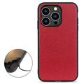 Coque iPhone 14 Pro en Cuir Elegant - Rouge