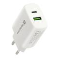 Chargeur mural EverActive SC-370Q 25W - USB-A, USB-C - Blanc