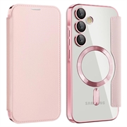 Étui à rabat Samsung Galaxy A35 avec fente pour carte - Compatible MagSafe - Rose