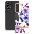 Coque Samsung Galaxy A33 5G en TPU - Série Flower - Bégonia Violet