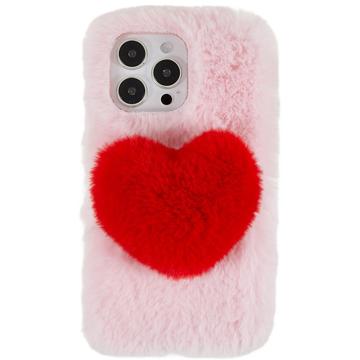 Coque iPhone 14 Pro en TPU - Plush Heart - Rose