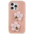 Coque iPhone 14 Pro Max en TPU - Série Fluffy Flower - Rose