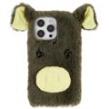 Coque Hybride iPhone 14 Pro - Fluffy Plush - Cochon Verte